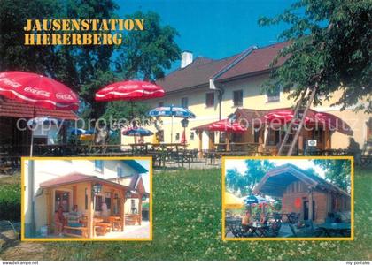 Grieskirchen Oberoesterreich AT Jausenstation Hiererberg Terrasse Blockhaus