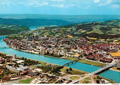 Linz Donau AT Urfahr Fliegeraufnahme