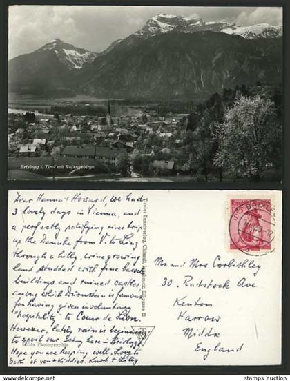 Austria 1959 Photo Postcard BRIXLEGG Tirol Rofangebirge