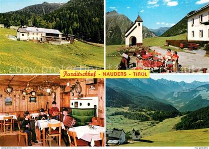 Nauders Tirol Gasthaus Jausenstation Parditschhof Kapelle Landschaftspanorama Al
