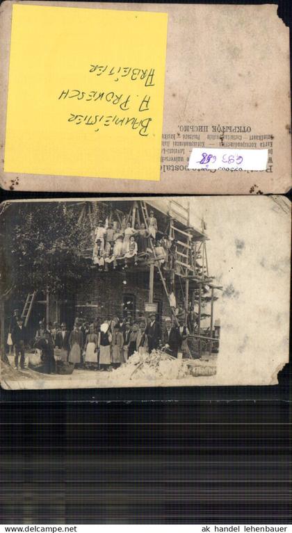 seltene Foto-AK Amstetten Hausbau Gerüst Schild Baumeister A. Prokesch Amstetten