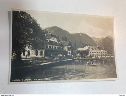 Austria Österreich Attersee Orte Hotel Burgau boat flag lake 11521 post card Postkarte POSTCARD