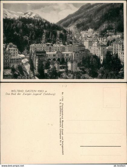 Ansichtskarte Bad Gastein Stadtblick 1934