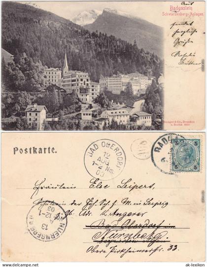 Ansichtskarte Bad Gastein Stadtpartie 1903