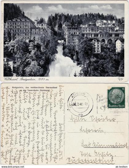 Ansichtskarte Bad Gastein Thermalbad an der Tauernbahn 1940