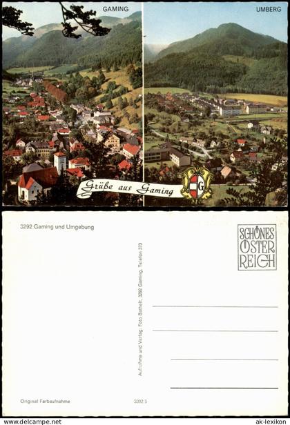 Ansichtskarte Gaming Panorama-Ansichten, Gaming und Umberg, Kirche 1955