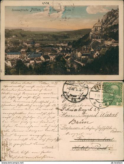 Ansichtskarte Pitten Blick auf die Stadt 1914