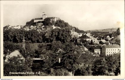 CPA Weitra in Niederösterreich, Sommerfrische Weitra N.Ö., Stadtansicht, Hügel mit Burg