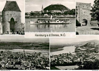Hainburg Donau Stadttore Fahrgastschiff Panorama