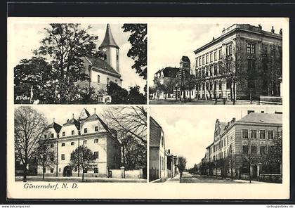 AK Gänserndorf, Kirche, Strassenpartie