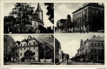 CPA Gänserndorf in Niederösterreich, Straßenpartie, Gebäude, Kirche