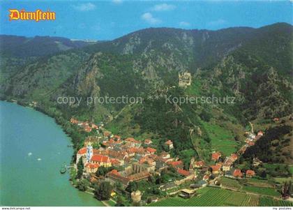 Duernstein Wachau Niederoesterreich AT Fliegeraufnahme Donau Wachau Stift Ruine-