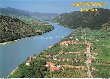 Mitterarnsdorf Wachau Fliegeraufnahme Donau Weinberge Wachau Ortschaft Weinbauge