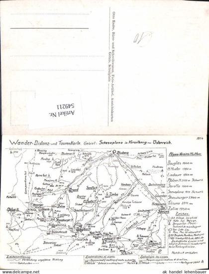 tolle Wanderlandkarte Landkarte AK Bludenz Brand Vandans Gauen Schruns Nenzing Tschagguns