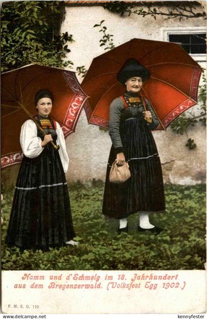 Bregenzerwaldorte/Vorarlberg - Bregenzerwald (Volksfest Egg 1902), Namm und d-Schmeig im 18.JH.