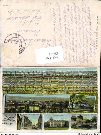 537194,tolle Lithographie Gruß aus Bruck an der Leitha Prugg