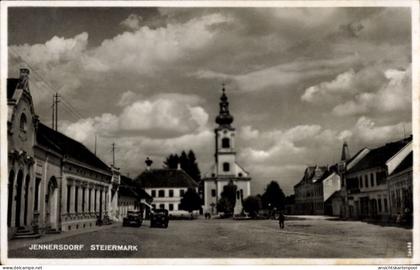 CPA Jennersdorf Burgenland, Platz, Kirche