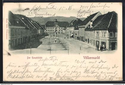 AK Völkermarkt, Hauptplatz mit Rathaus