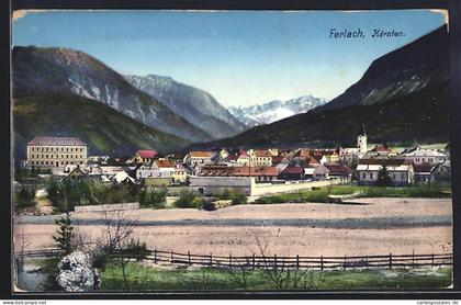 AK Ferlach /Kärnten, Teilansicht mit Bergen
