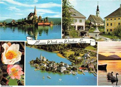 Maria Woerth Woerthersee Kaernten AT Halbinsel Maria Woerth Ortsmotiv mit Kirche