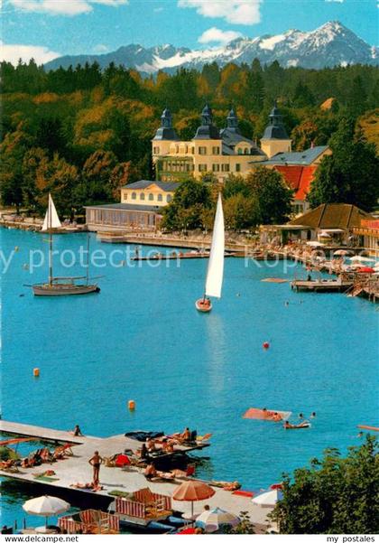 Velden Woerthersee Schlosshotel Velden mit Mittagskogel