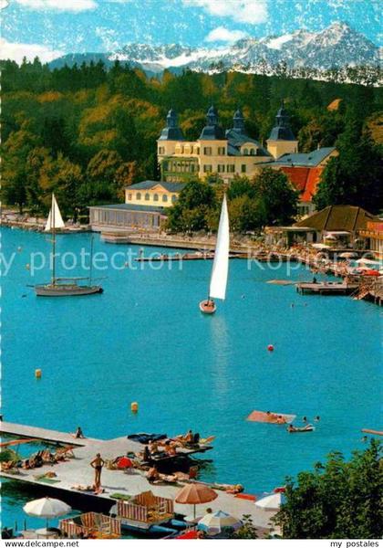 Velden Woerthersee Schlosshotel Velden mit Mittagskogel