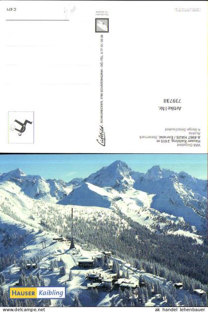 739738 Luftbild Haus im Ennstal Hauser Kaibling Sendemast Wintersport