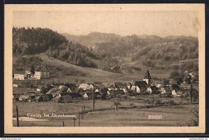 AK Gamlitz bei Ehrenhausen, Dorfpanorama mit Kirche