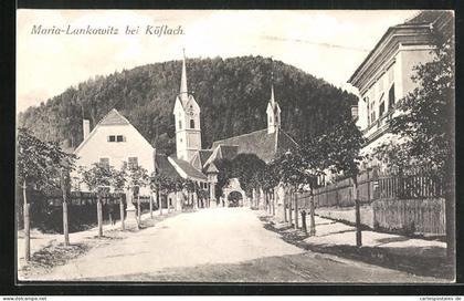 AK Maria-Lankowitz b. Köflach, Strassenpartie mit Kirche