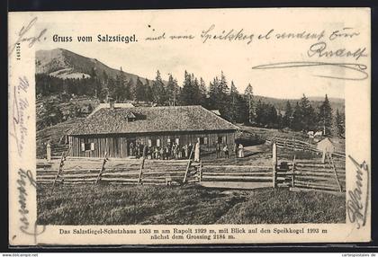 AK Maria Lankowitz, Salzstiegel-Schutzhaus am Rapolt mit Blick auf den Speikkogel