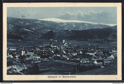 AK Obdach in Steiermark, Teilansicht mit Bergen