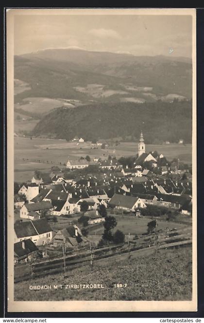 AK Obdach, Ortsansicht mit Zirbitzkogel