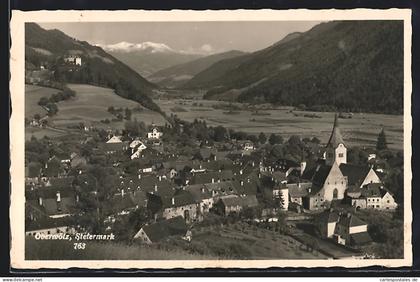 AK Oberwölz /Steiermark, Teilansicht mit Bergen