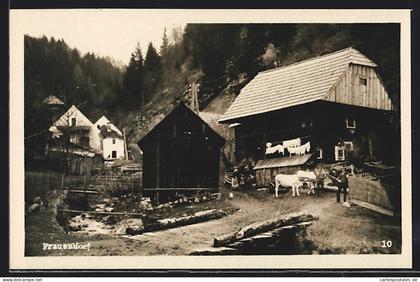 AK Unzmarkt, Frauendorf, Gehöft mit Wäsche auf der Leine