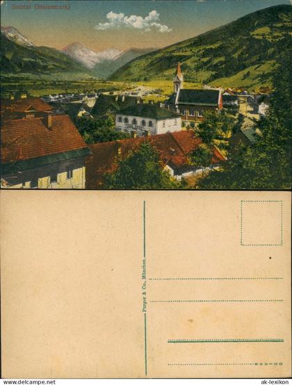 Ansichtskarte Selzthal Stadtansicht mit Hotel Krone 1914  Steiermark