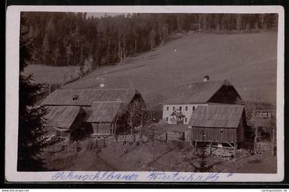 Foto-AK Obdach, Schuschlbauer Bärnthal, Hof mit Umgebung