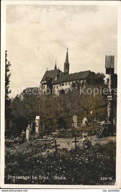 Judendorf-Strassengel Wallfahrtskirche Maria Strassengel Friedhof Kreuz Studie