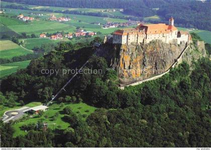 Riegersburg Steiermark AT Burg-Riegersburg Felsen Schraegaufzug Fliegeraufnahme