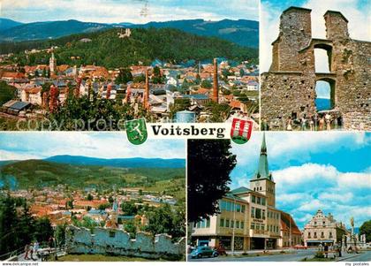 Voitsberg Steiermark Fliegeraufnahme Burgruine Obervoitsberg Ortsmotiv