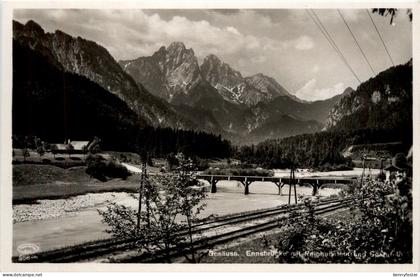 Admont/Gesäuse/Steiermark und Umgebung - Gesäuse: Ennsbrücke mit Reichenstein und Sparafeld