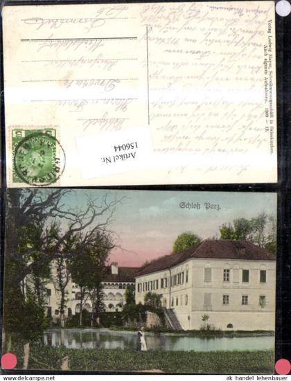156044,Schloß Parz Grieskirchen Ansicht m. Frau Mädchen