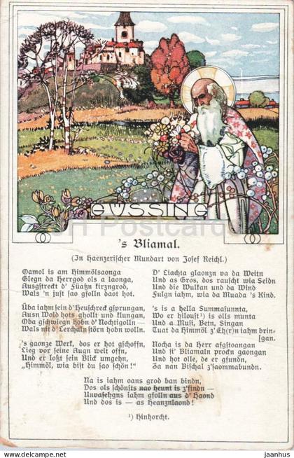 Gussing - ’s Bliamal - Mundart Josef Reichl in dialect - illustration - Art Noveau 1926 old postcard - Austria - unused