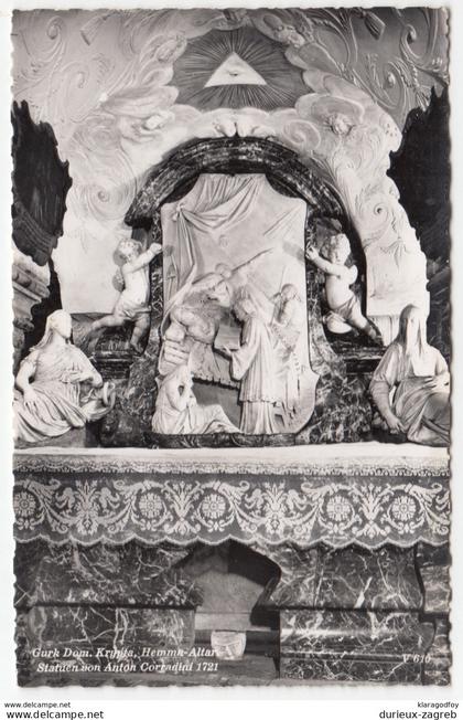 Gurk Dom, Krypta, Hemma-Altar, Statuen von Anton Corradini 1721 old postcard unused b171115