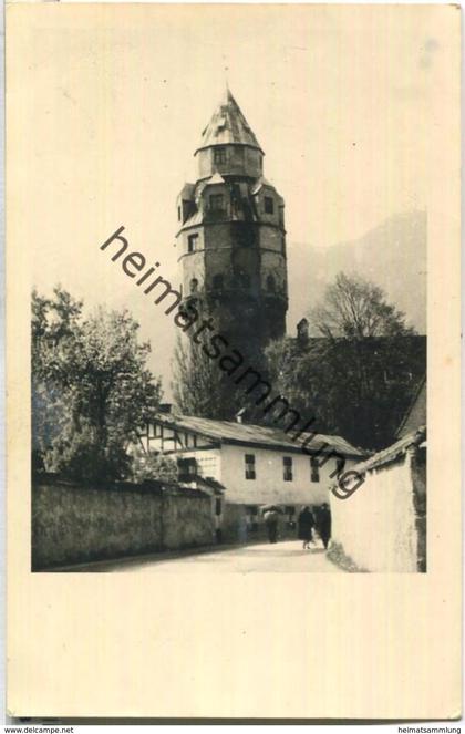 Hall in Tirol - Münzturm - Foto-Ansichtskarte 40er Jahre