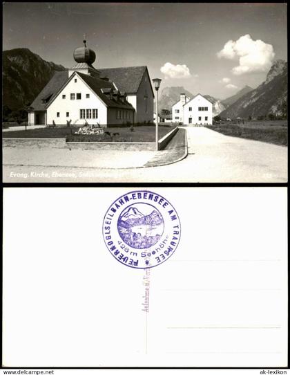 Ansichtskarte Ebensee Evang. Kirche, Ebensee am Traunsee 1960