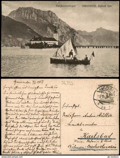 Gmunden-Ort-Gmunden (Salzkammergut) Orth Seeschloss Schloss Ort 1927