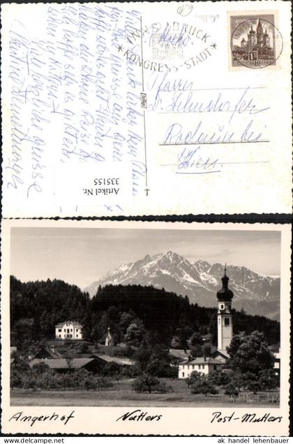 335155,Natters b. Mutters Angerhof Kirchenturm Bergkulisse