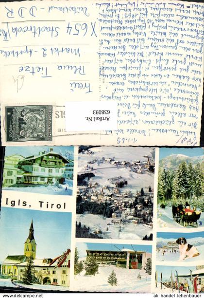 638093,Mehrbild Ak Igls Innsbruck-Igls Winteransichten Pferdeschlitten
