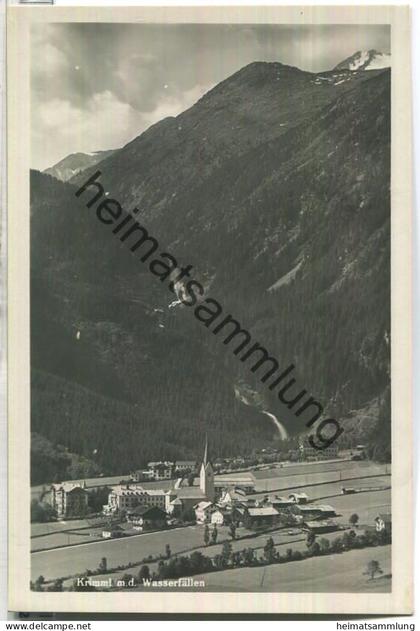 Krimml mit den Wasserfällen - Foto-Ansichtskarte - Verlag C. Jurischek Salzburg 30er Jahre