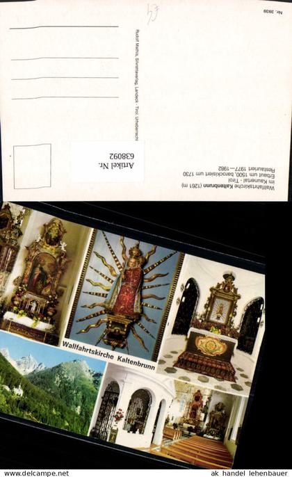 638092,Mehrbild Ak Kaltenbrunn Kaunertal Wallfahrtskirche Innenansicht